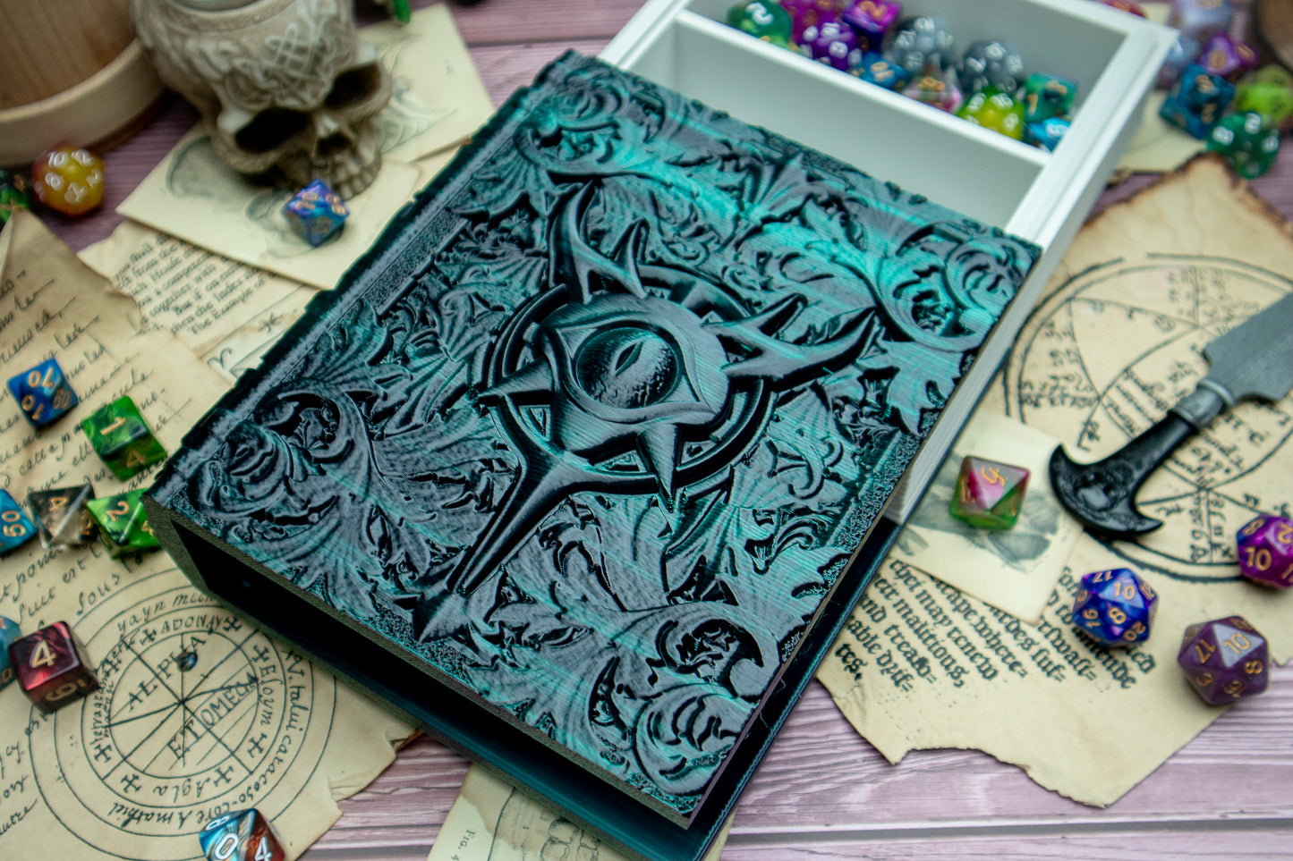 Warlock Dice tome - Dice holder & Dice tray