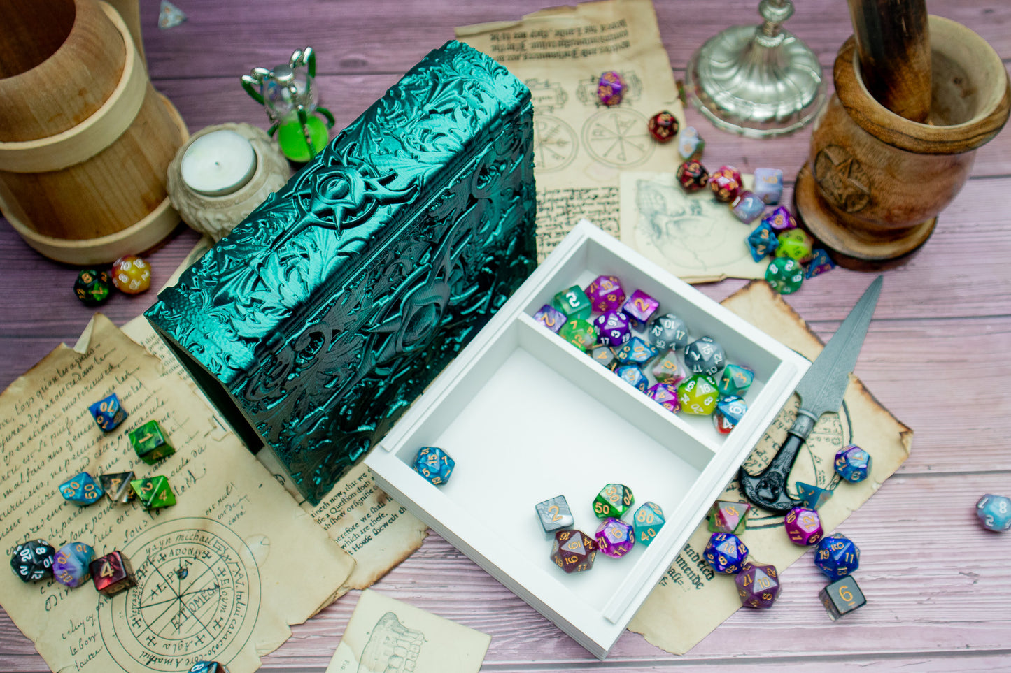 Warlock Dice tome - Dice holder & Dice tray