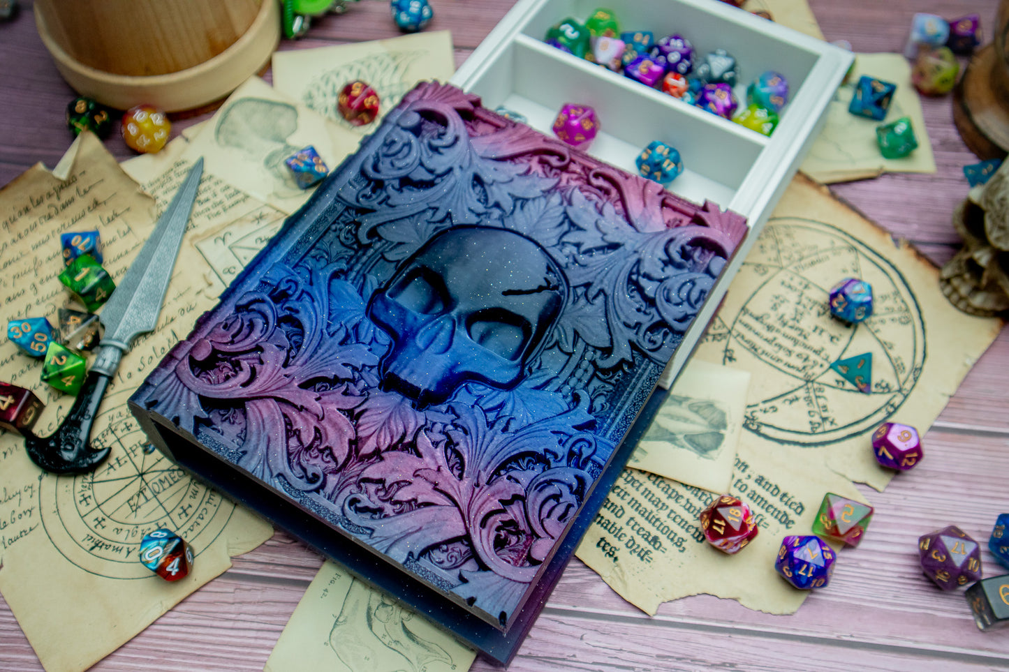 Necromancer Dice tome - Dice holder & Dice tray