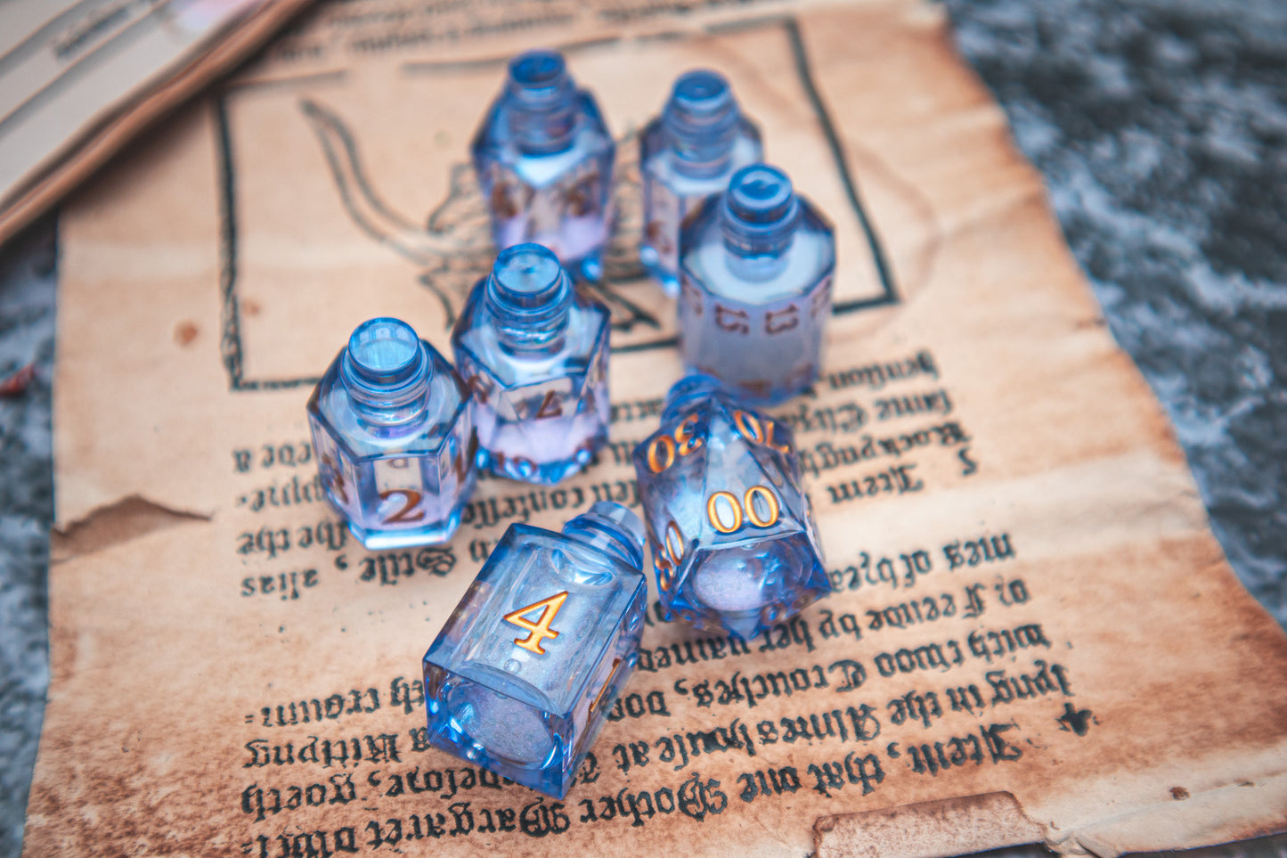 Moonveil - Liquid Core Potion bottle dice set