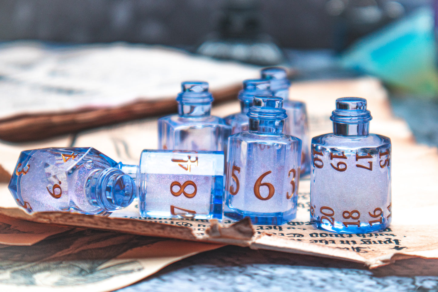 Moonveil - Liquid Core Potion bottle dice set