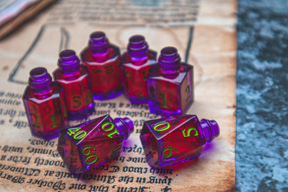 Witchblood - Liquid Core Potion bottle dice set