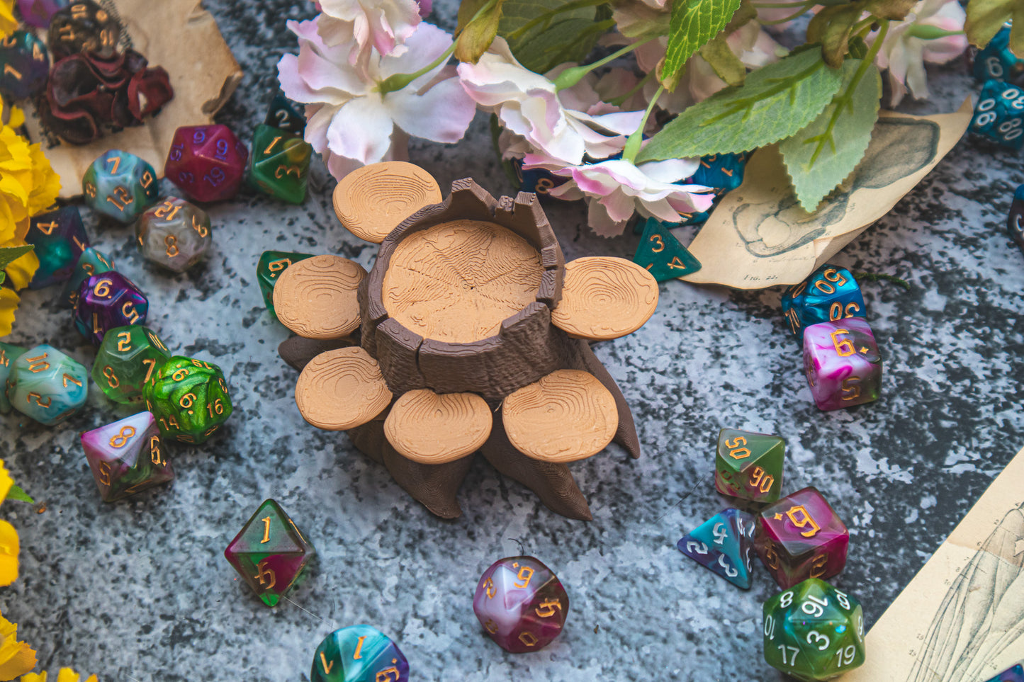 Whimsical tree dice holder + STL