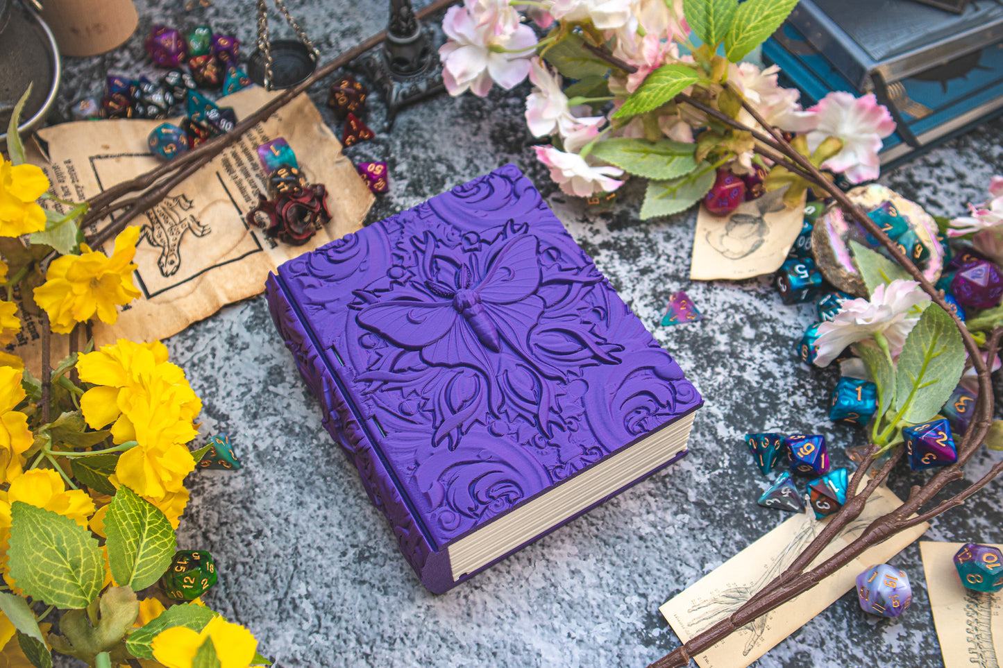 Lunar Moth Dice Tome - Holder, Tower & Dice tray