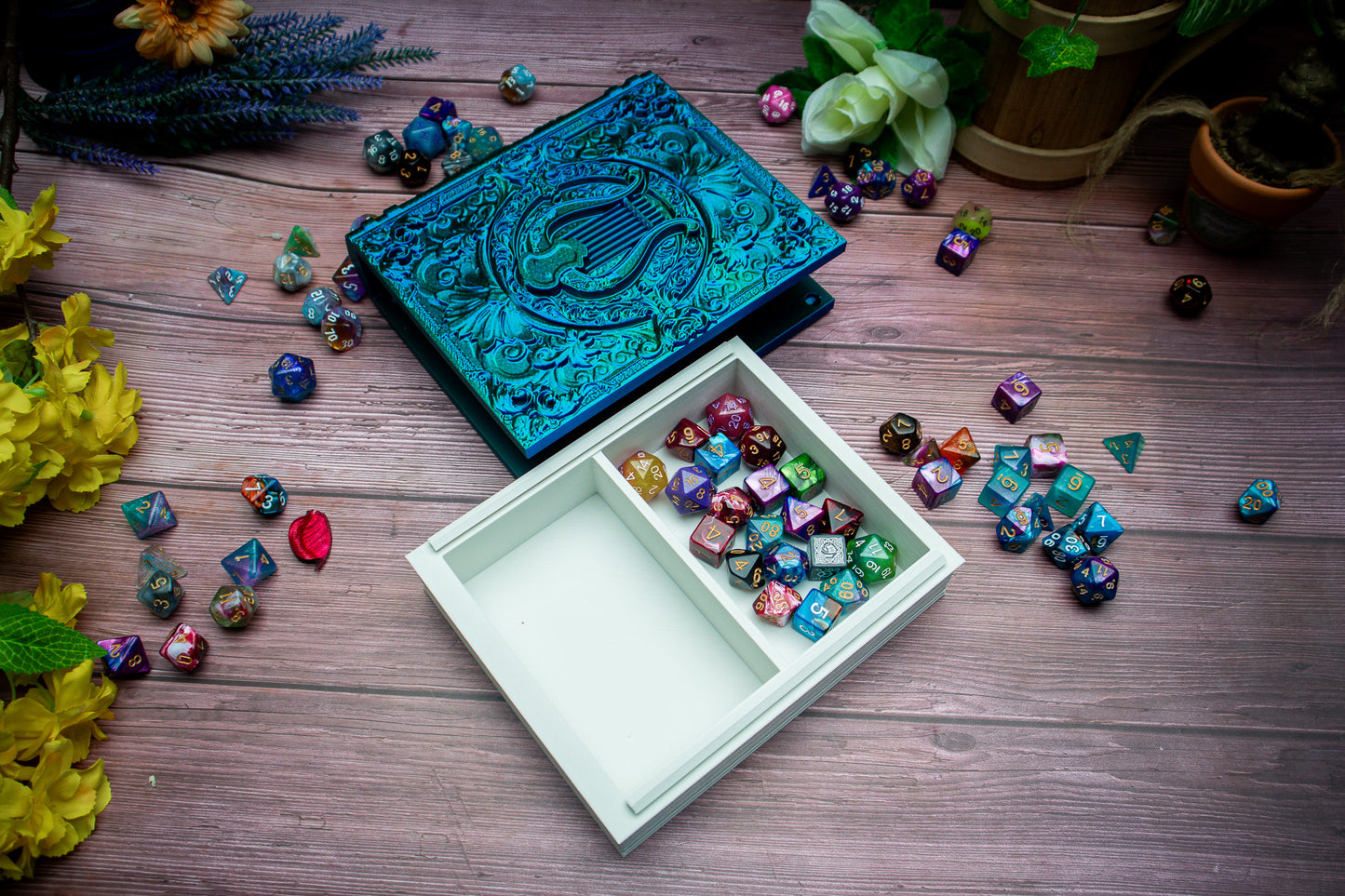 Lyre Dice tome - Dice holder & Dice tray