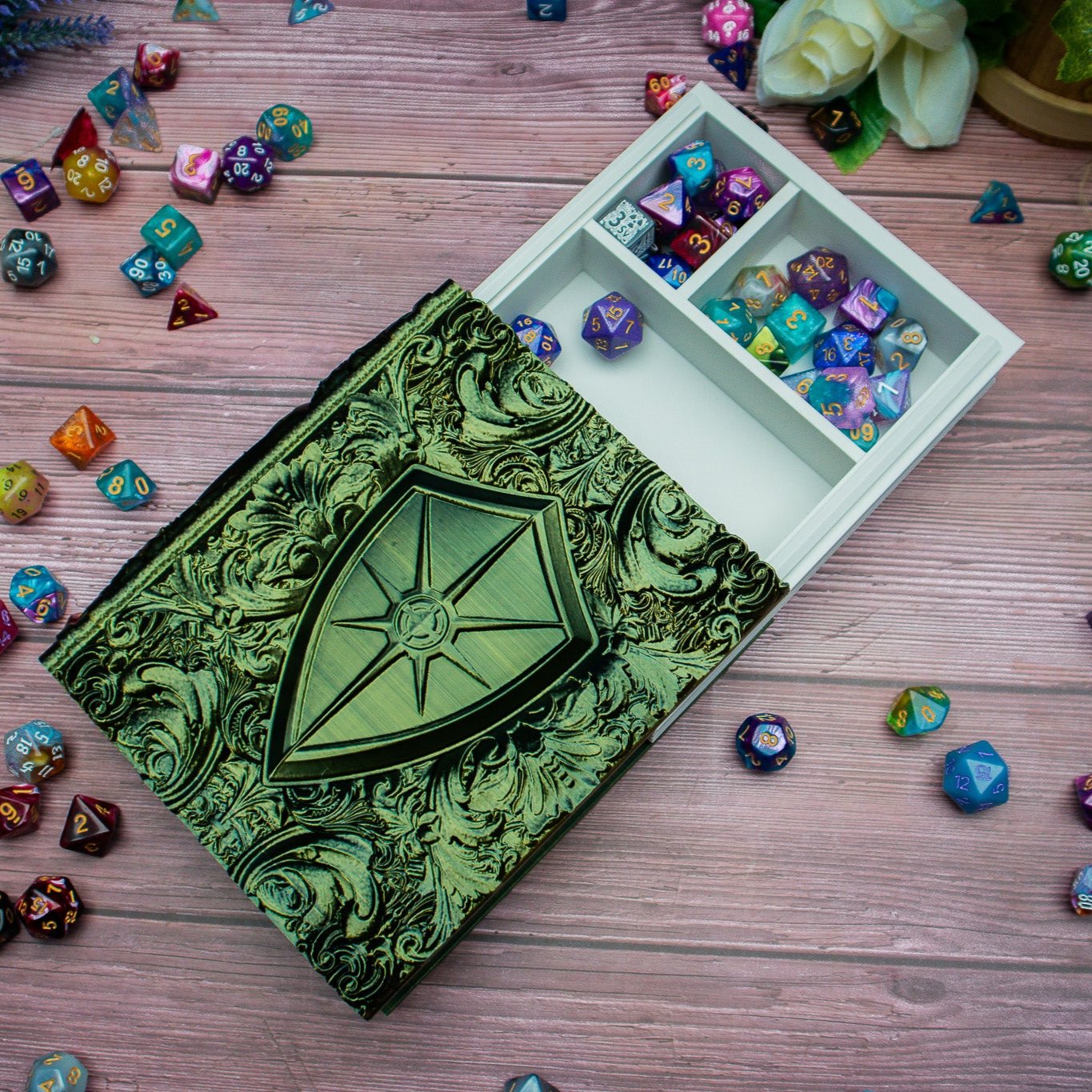 Shield Dice tome - Dice holder & Dice tray