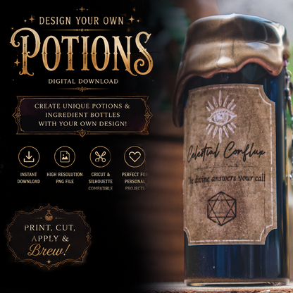 Celestial Conflux Potion Label Digital Download PNG