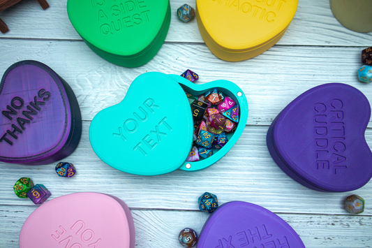 Candy Heart Customisable Dice holder