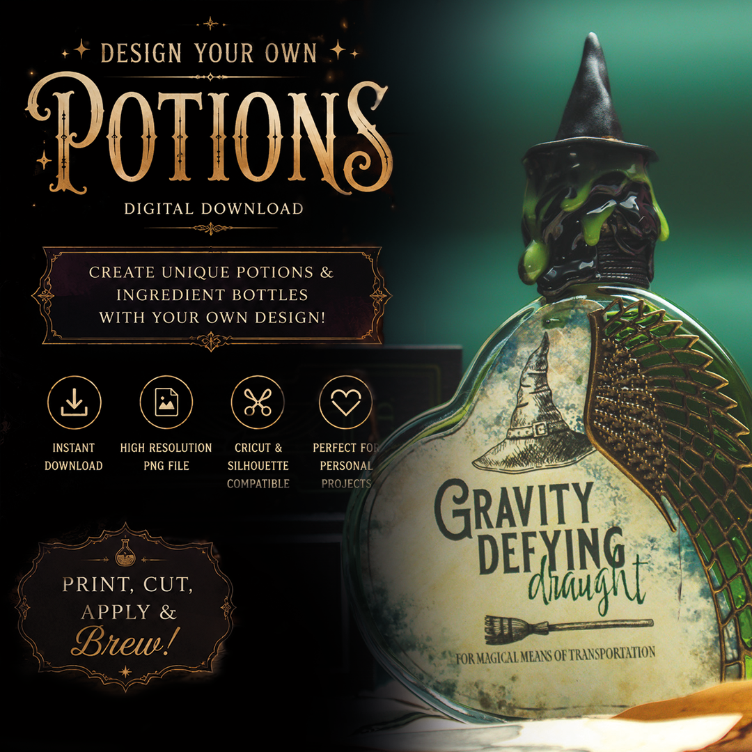 Gravity Defying Draught Potion Label Digital Download PNG