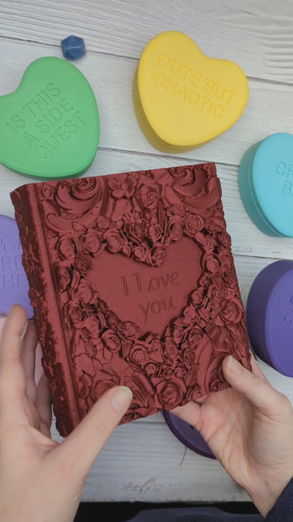Heart and Roses Dice tome - Customisable Dice holder & Dice tray